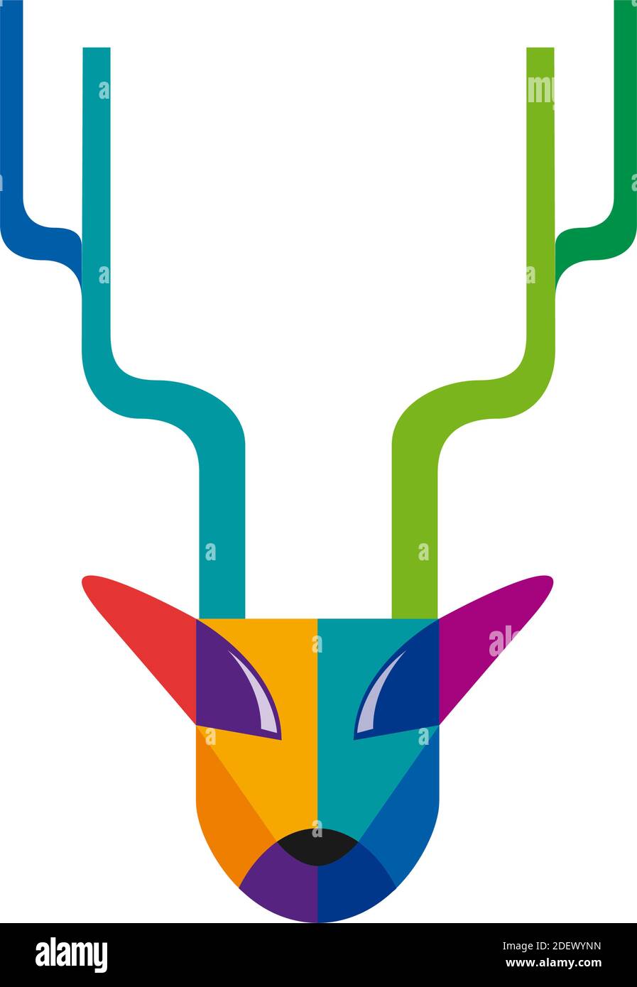 Vettore astratto segno isolato cervo Illustrazione Vettoriale