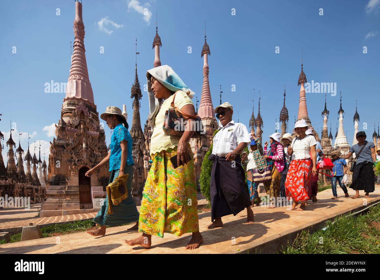 Stupa di Kakku, area del lago di Inle, stato di Shan, Myanmar, Asia Foto Stock