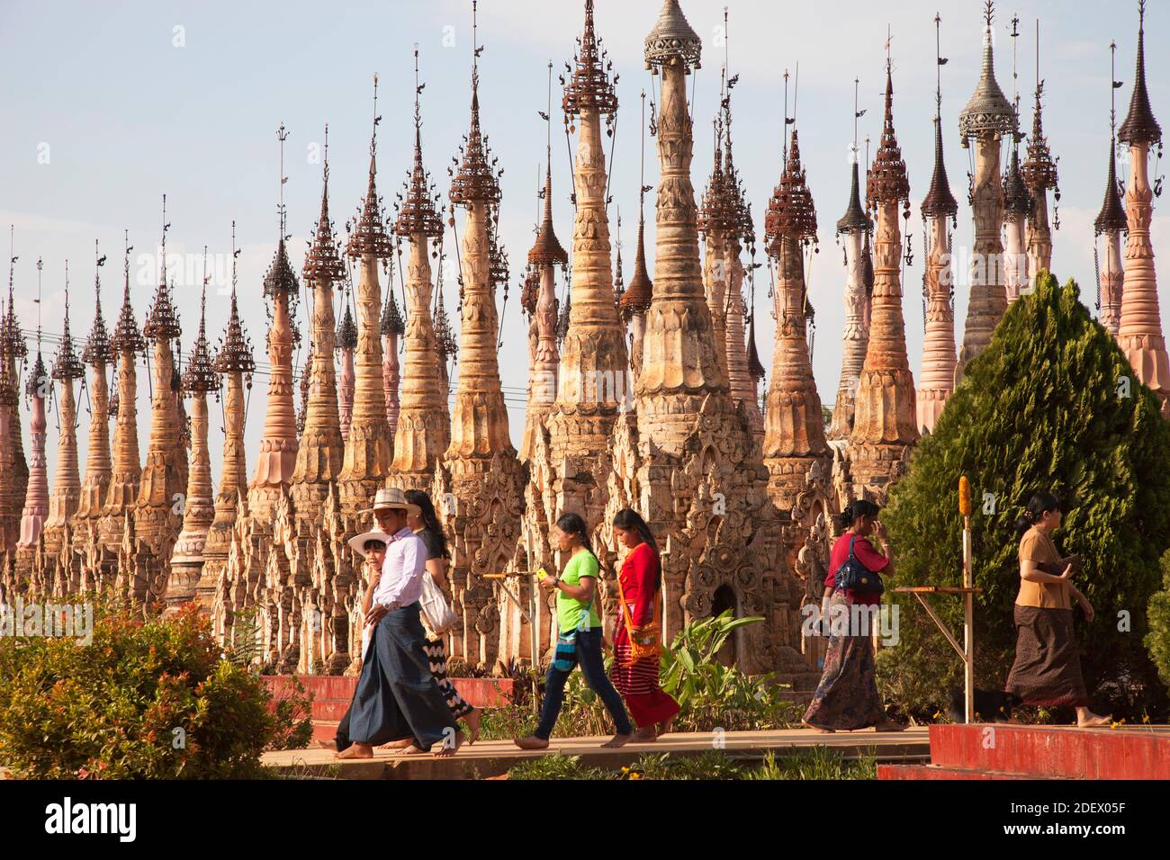 Stupa di Kakku, area del lago di Inle, stato di Shan, Myanmar, Asia Foto Stock