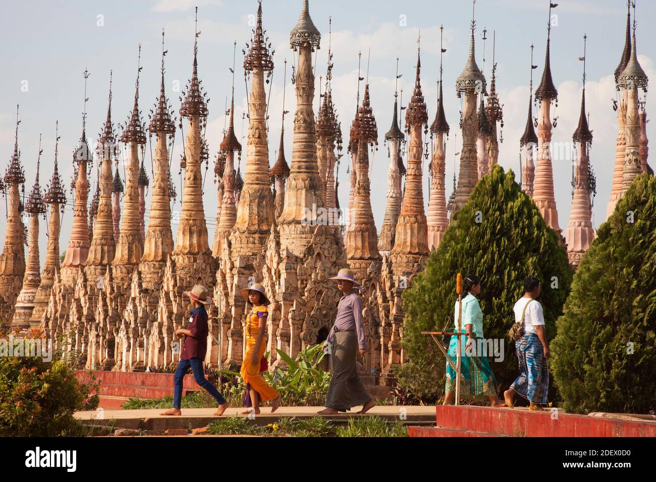 Stupa di Kakku, area del lago di Inle, stato di Shan, Myanmar, Asia Foto Stock