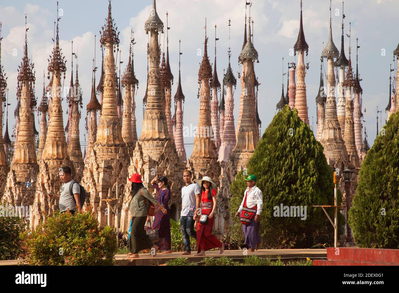 Stupa di Kakku, area del lago di Inle, stato di Shan, Myanmar, Asia Foto Stock