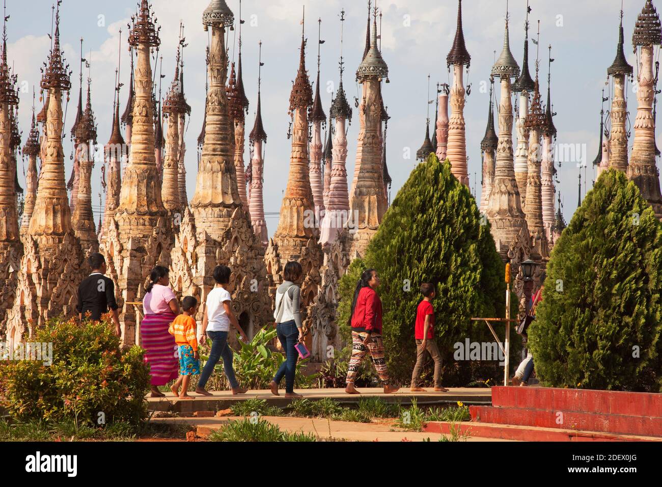 Stupa di Kakku, area del lago di Inle, stato di Shan, Myanmar, Asia Foto Stock