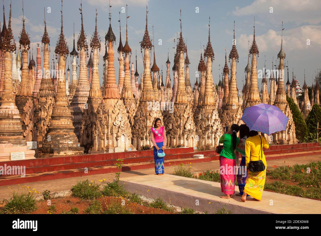 Stupa di Kakku, area del lago di Inle, stato di Shan, Myanmar, Asia Foto Stock