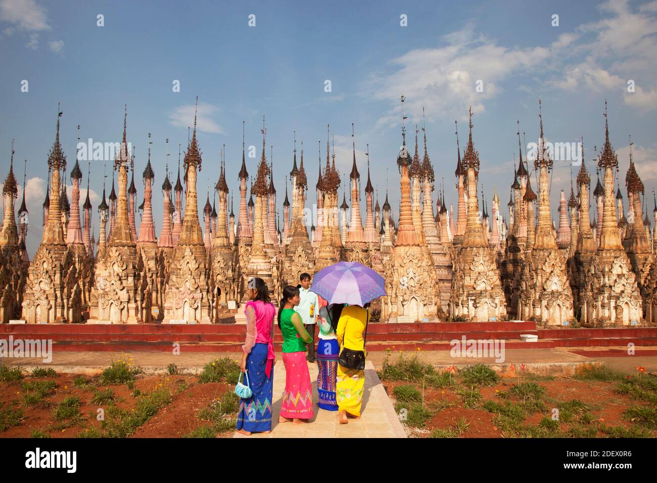 Stupa di Kakku, area del lago di Inle, stato di Shan, Myanmar, Asia Foto Stock
