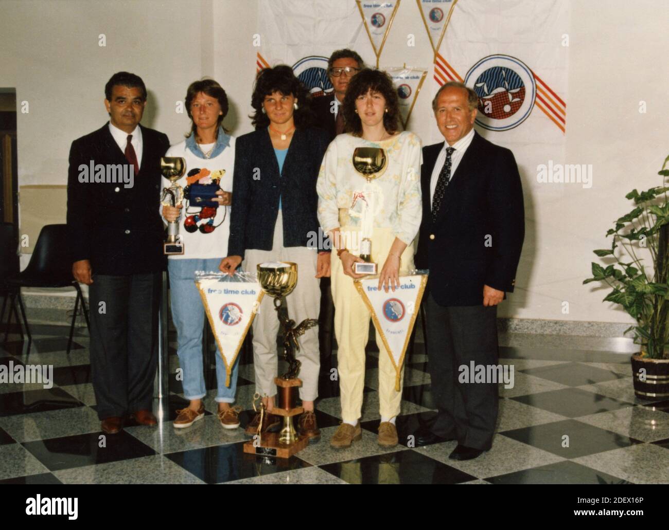 I tennisti italiani Simona Albertazzi e Stefania della Valle, Italia anni ottanta Foto Stock
