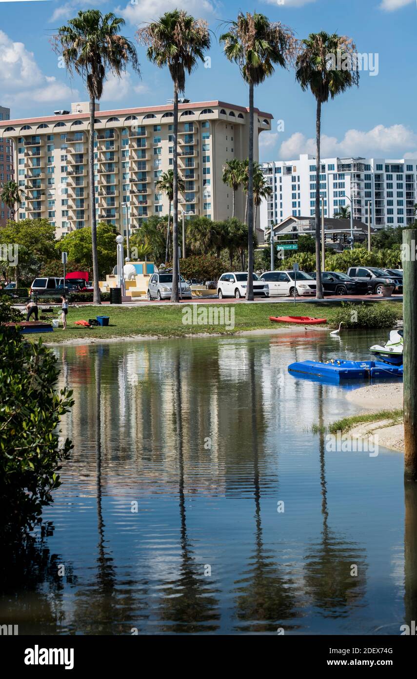 Bella wiev dal bayfront nella città di Sarasota Foto Stock