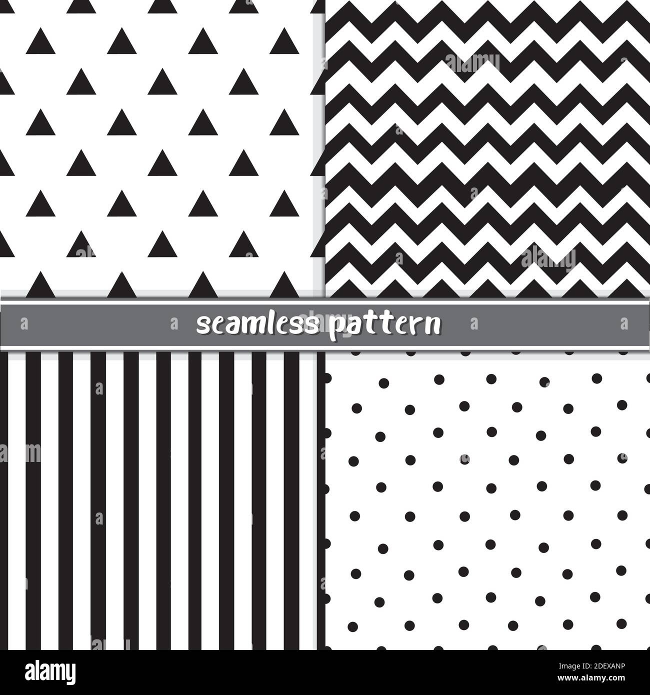 I motivi senza giunture sono in bianco e nero Illustrazione Vettoriale