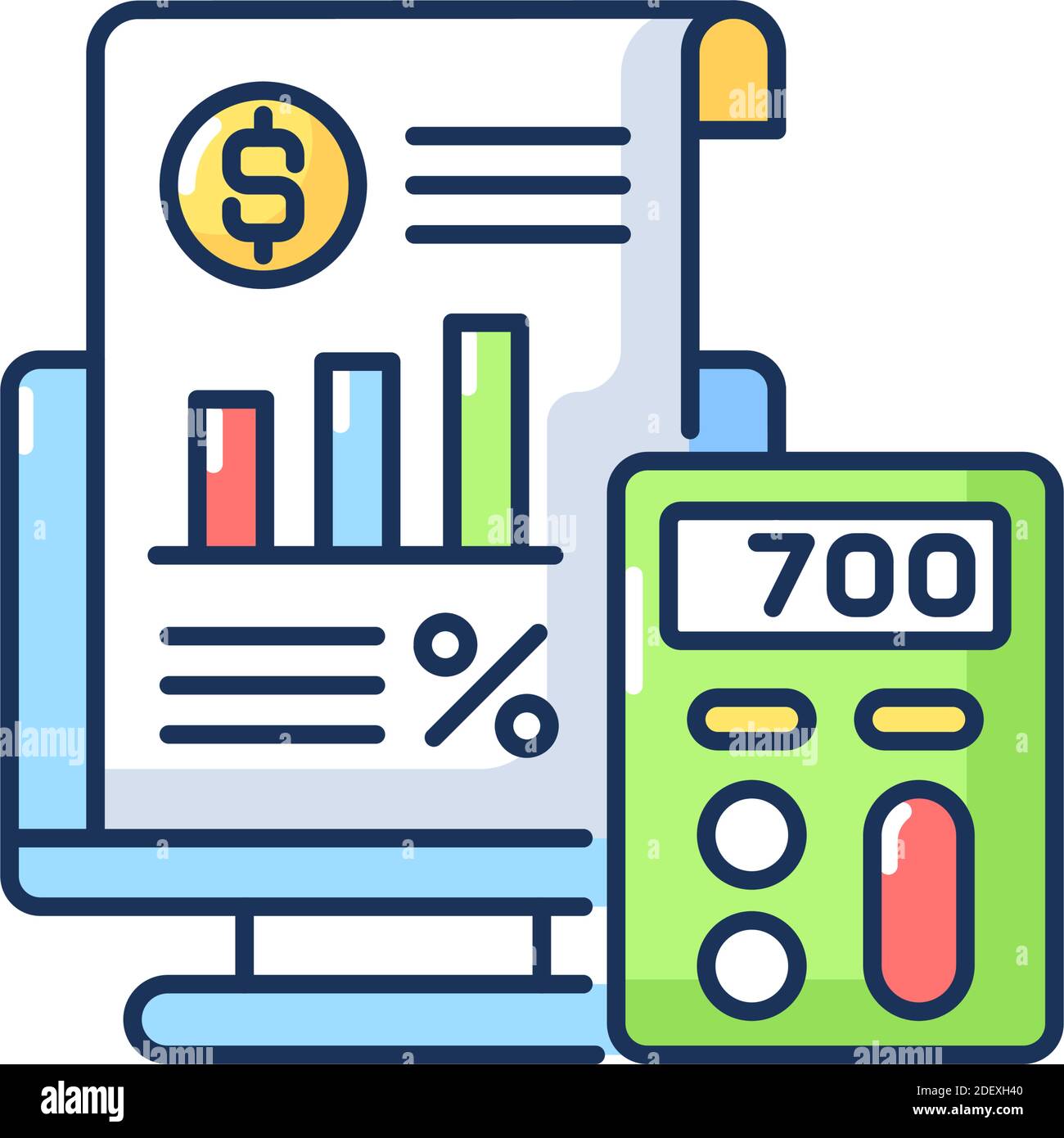 Icona colore RGB per la gestione dei libri e la verifica Illustrazione Vettoriale