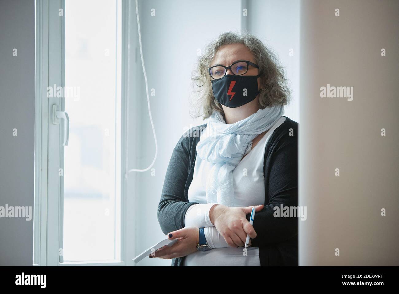 2 dicembre 2020, Varsavia, Mazovian, Polonia: Conferenza stampa delle donne nazionali Strike.in la foto: MARTA LEMPART (Credit Image: © Hubert Mathis/ZUMA Wire) Foto Stock