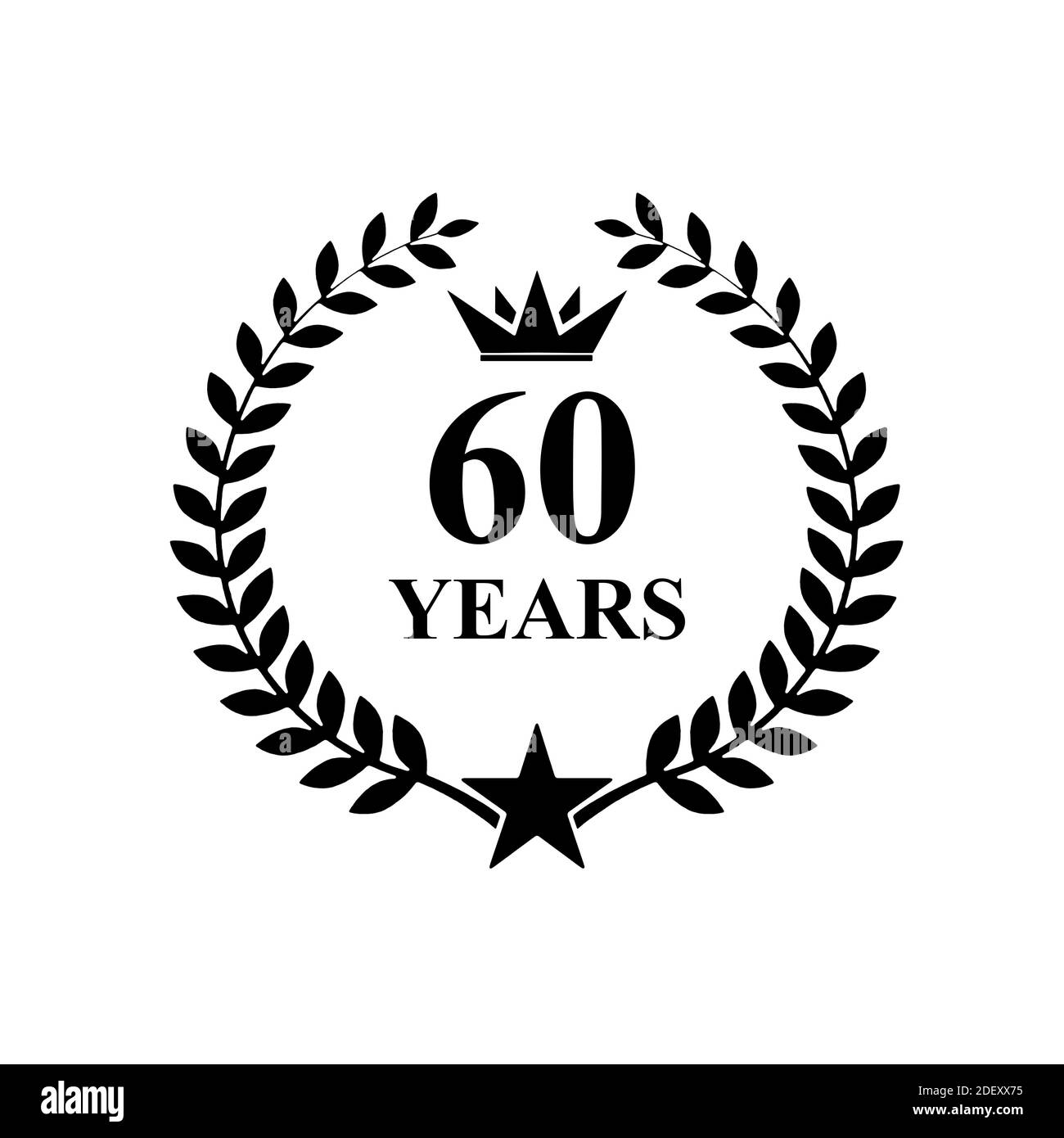 60 years old anniversary , luxurious logo Golden Foto Stock