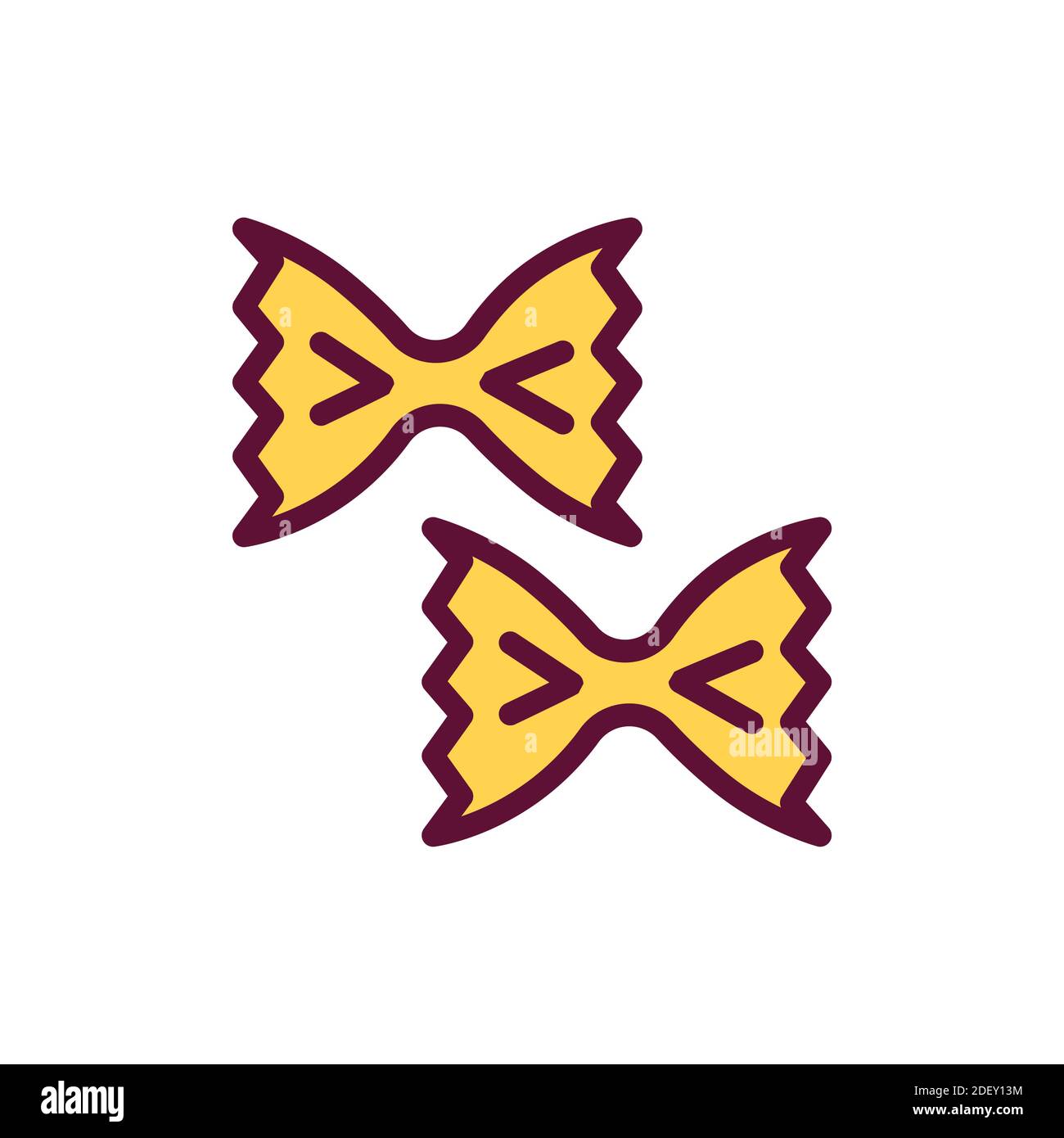 Originale pasta italiana farfalle colore linea icona. Elemento vettoriale isolato. Illustrazione Vettoriale