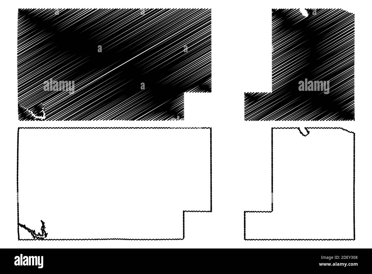Gosper e Frontier County, Nebraska (contea degli Stati Uniti, Stati Uniti d'America, Stati Uniti, Stati Uniti, Stati Uniti) mappa vettoriale, mappa di schizzo scrimbolo Illustrazione Vettoriale