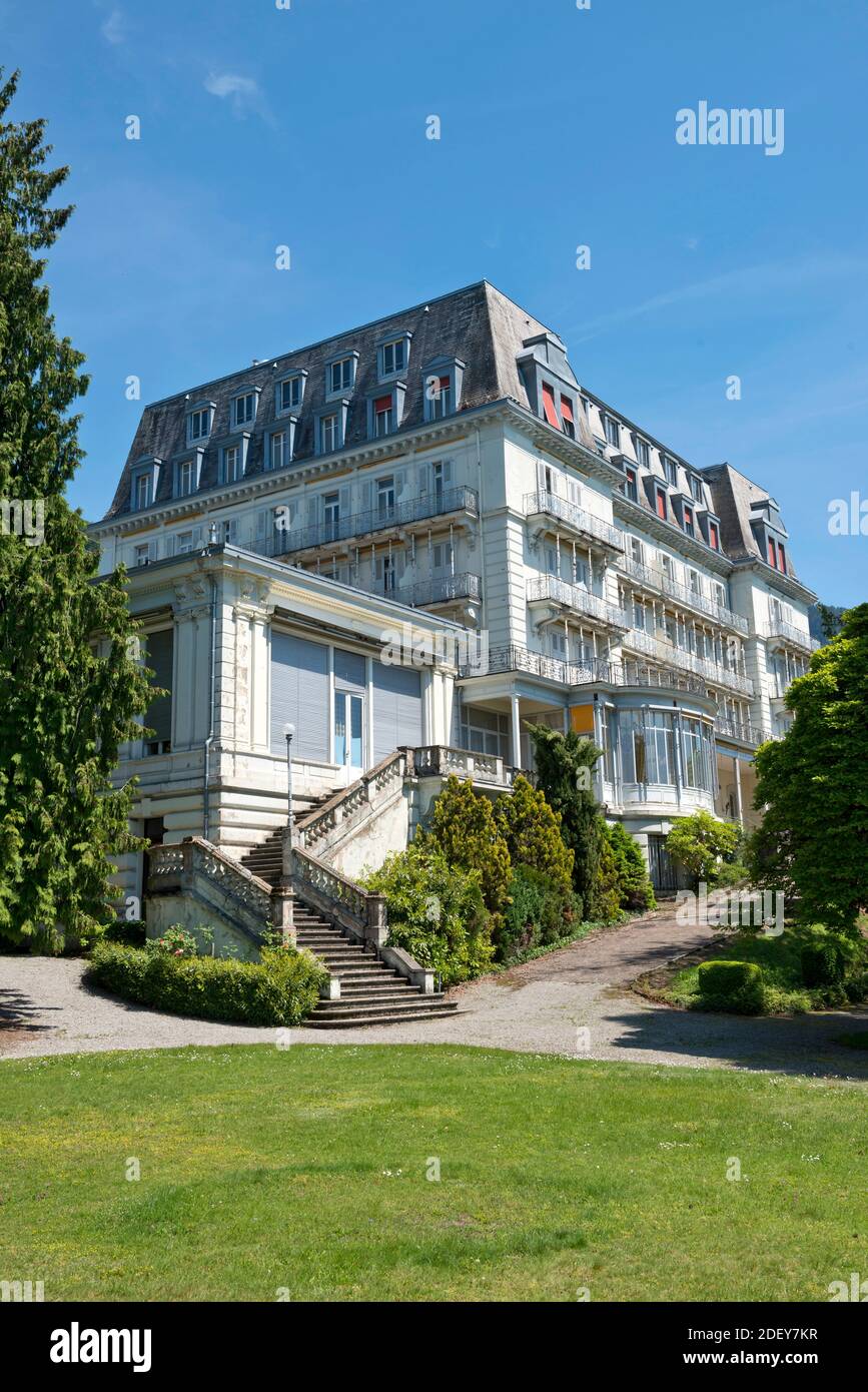 Svizzera, Vaud, Waadt, Montreux, Glion, hôtel du Righi vaudois, hotel, parc, Parco, parco Foto Stock