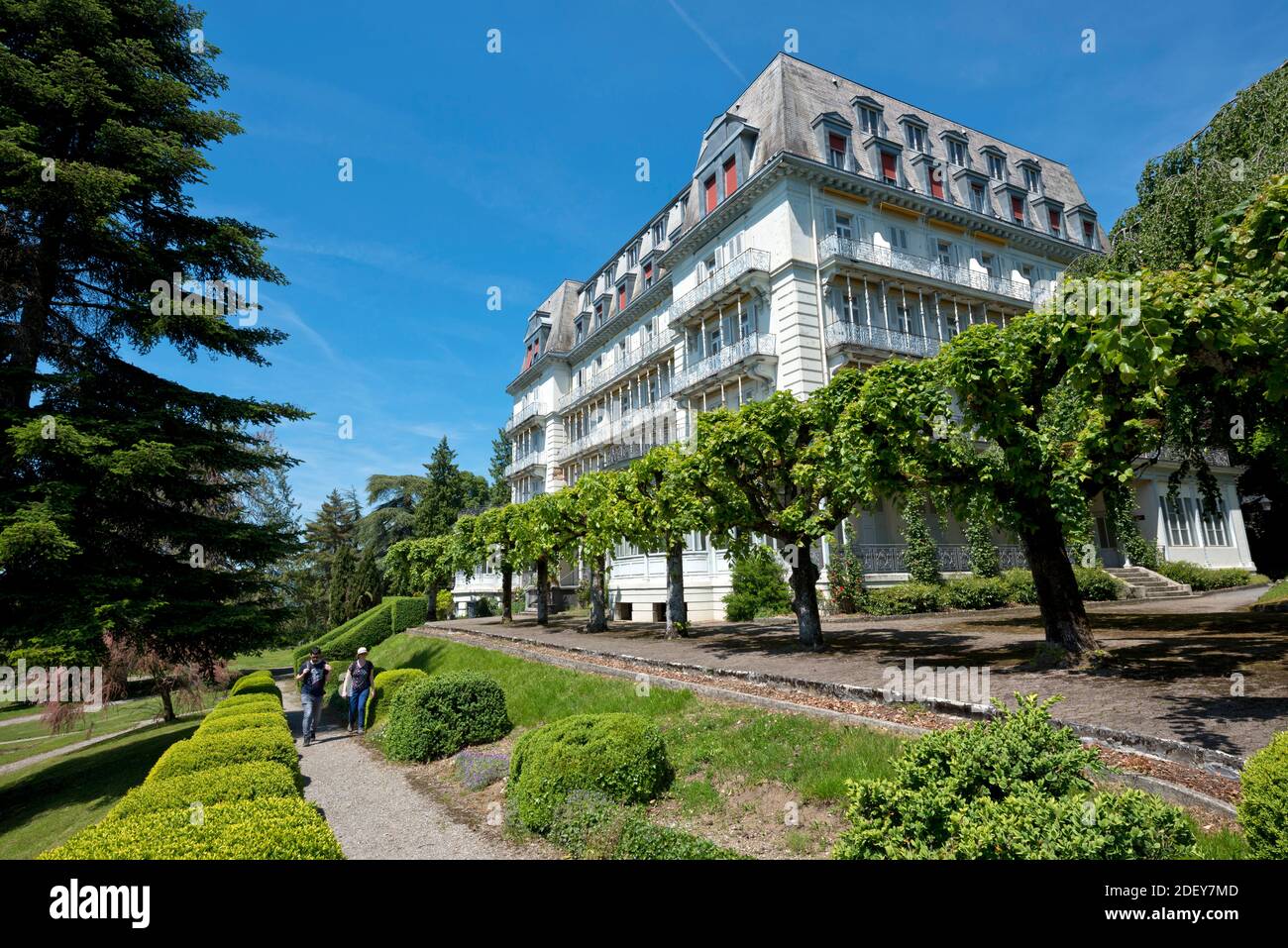 Svizzera, Vaud, Waadt, Montreux, Glion, hôtel du Righi vaudois, hotel, parc, Parco, parco Foto Stock