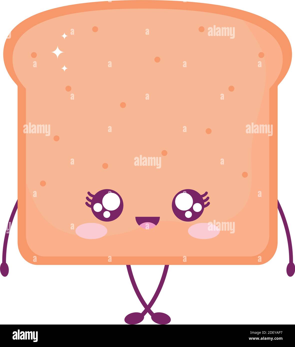 pane sorridente kawaii stile alimentare Illustrazione Vettoriale