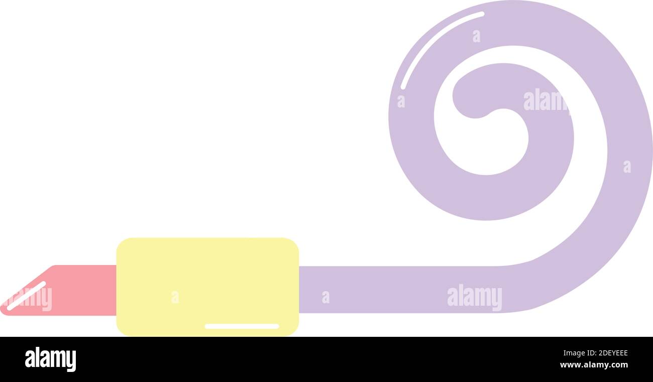 blowgun per festa su sfondo bianco Illustrazione Vettoriale