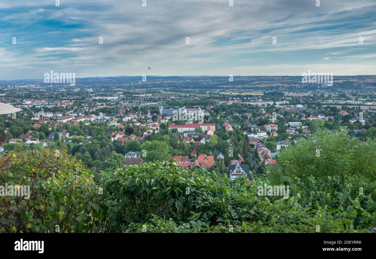 Balbergaussicht, Radebeul, Elbtal, Sachsen, Deutschland Foto Stock