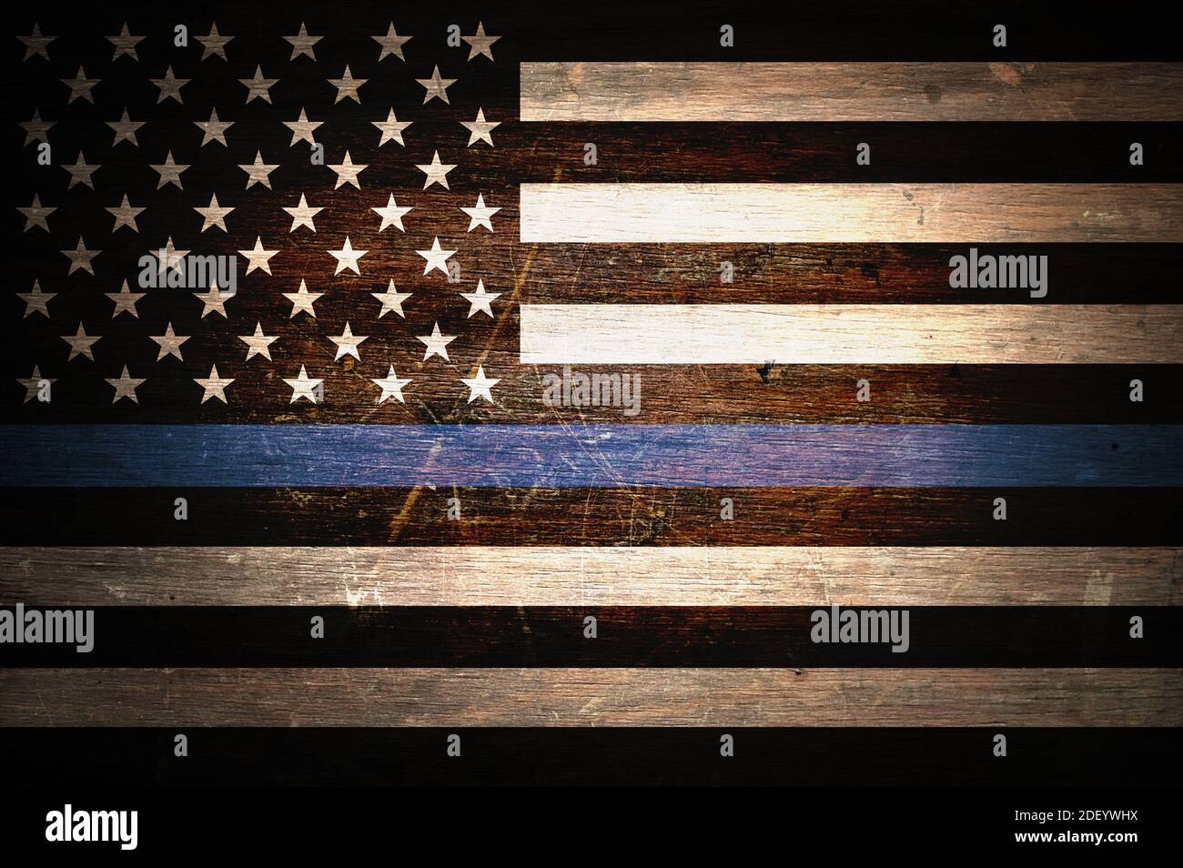 TSMD Ghirlanda Di Bandiere USA 30 Metri – Sottile Linea Blu, Mini Bandiere Polizia Americana – Decorazione Per Eventi E Feste A Tema - 2