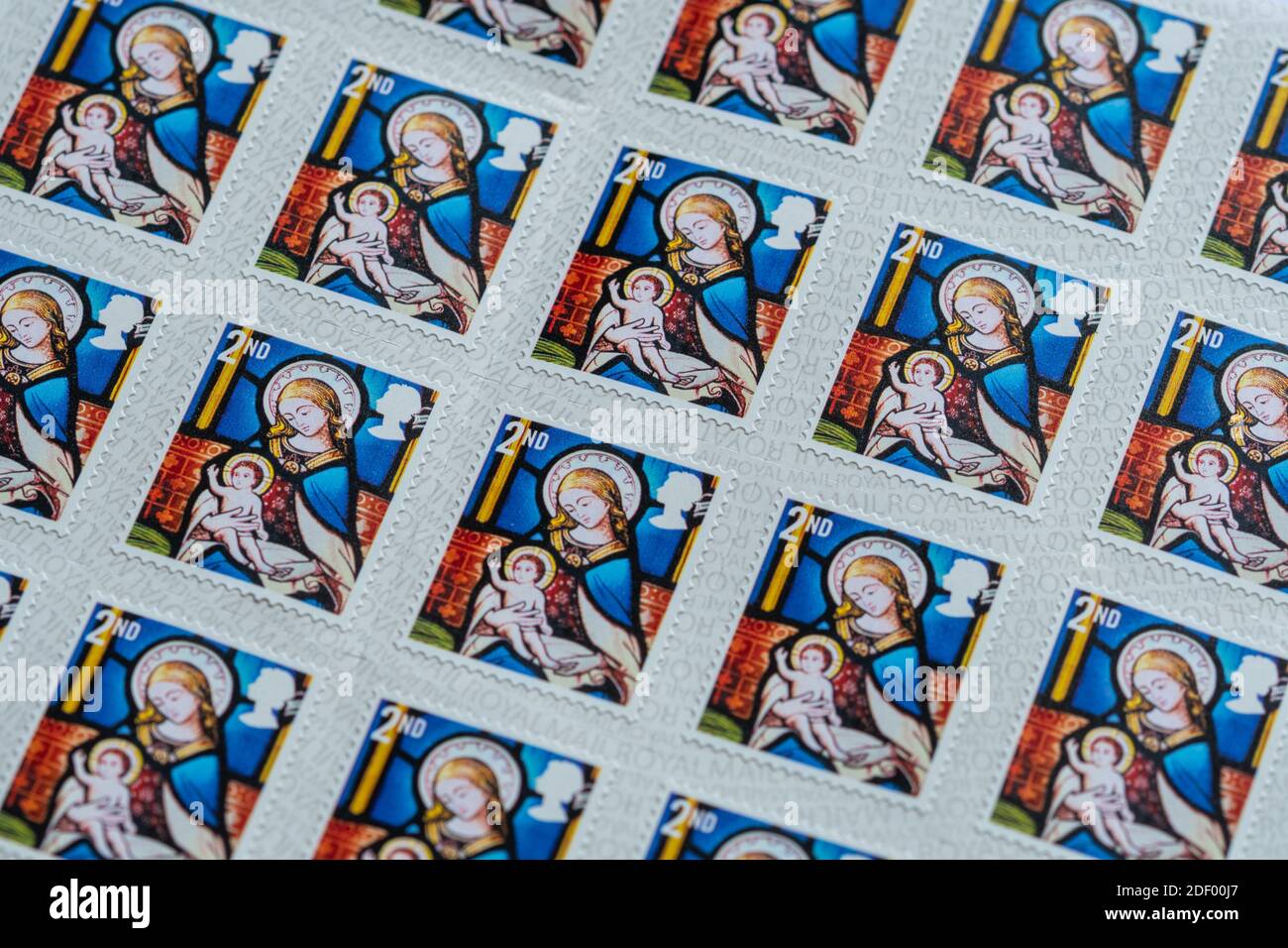 Francobolli di Natale, 2a classe 2020 francobolli inglesi Foto Stock