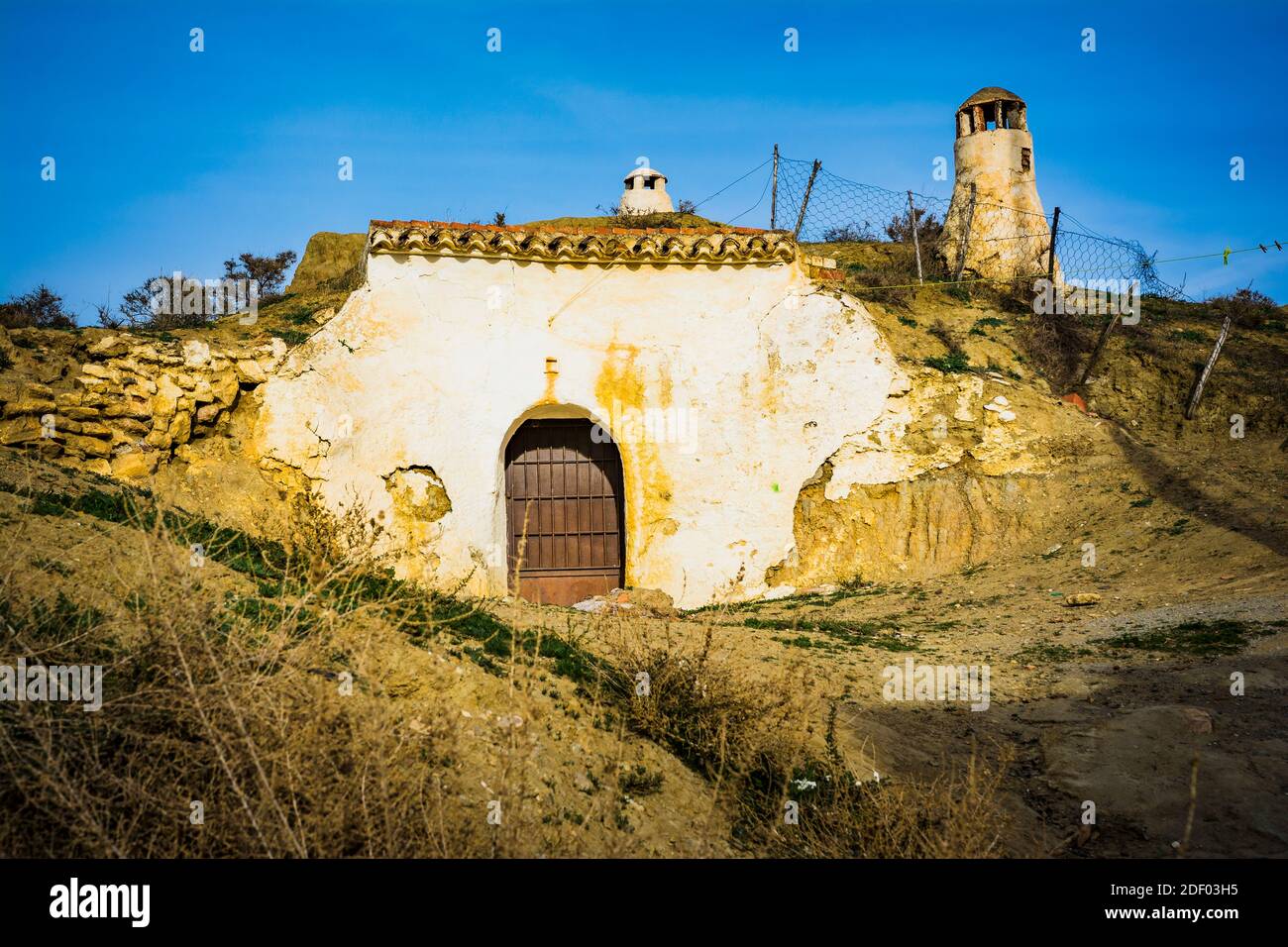 Cave House, tipica sistemazione della regione fin dai tempi antichi. Guadix, Granada, Andalucía, Spagna, Europa Foto Stock