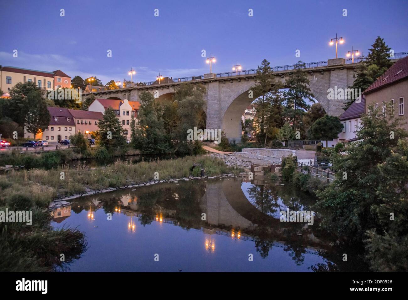 Spree, Friedensbrücke, Bautzen, Sachsen, Deutschland Foto Stock
