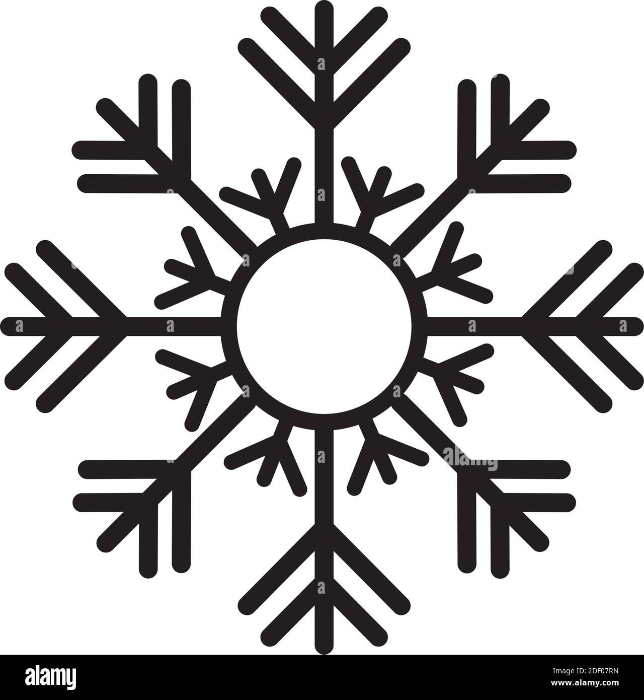 fiocco di neve nero con sfondo bianco Illustrazione Vettoriale