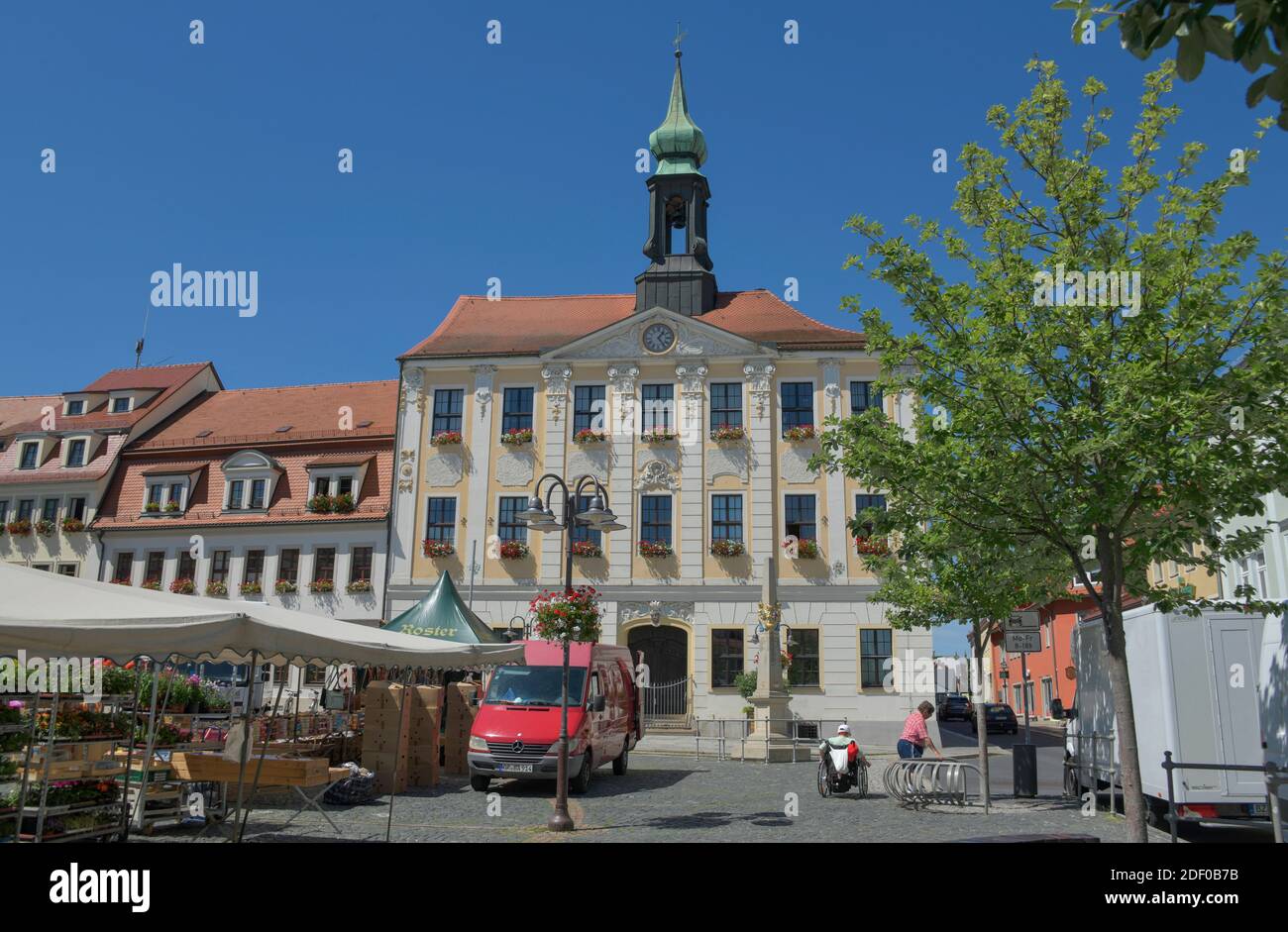 Rathaus, Markt, Radeberg, Sachsen, Deutschland Foto Stock