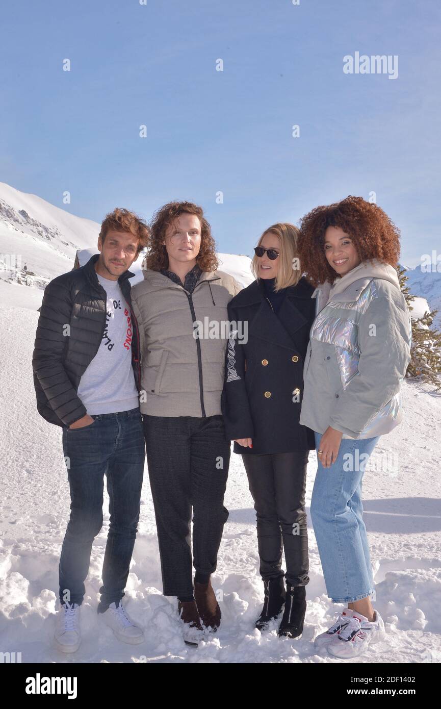 Ruben Alves, Stefi Celma, Pascale Arbillot, Alexandre Wetter partecipa a una fotocellula per il film Miss durante il 23° Festival de l'Alpe d'Huez Comedy Film di Alpe d Huez, Francia, il 18 gennaio 2020. Foto di Julien Reynaud/APS-Medias/ABACAPRESS.COM Foto Stock