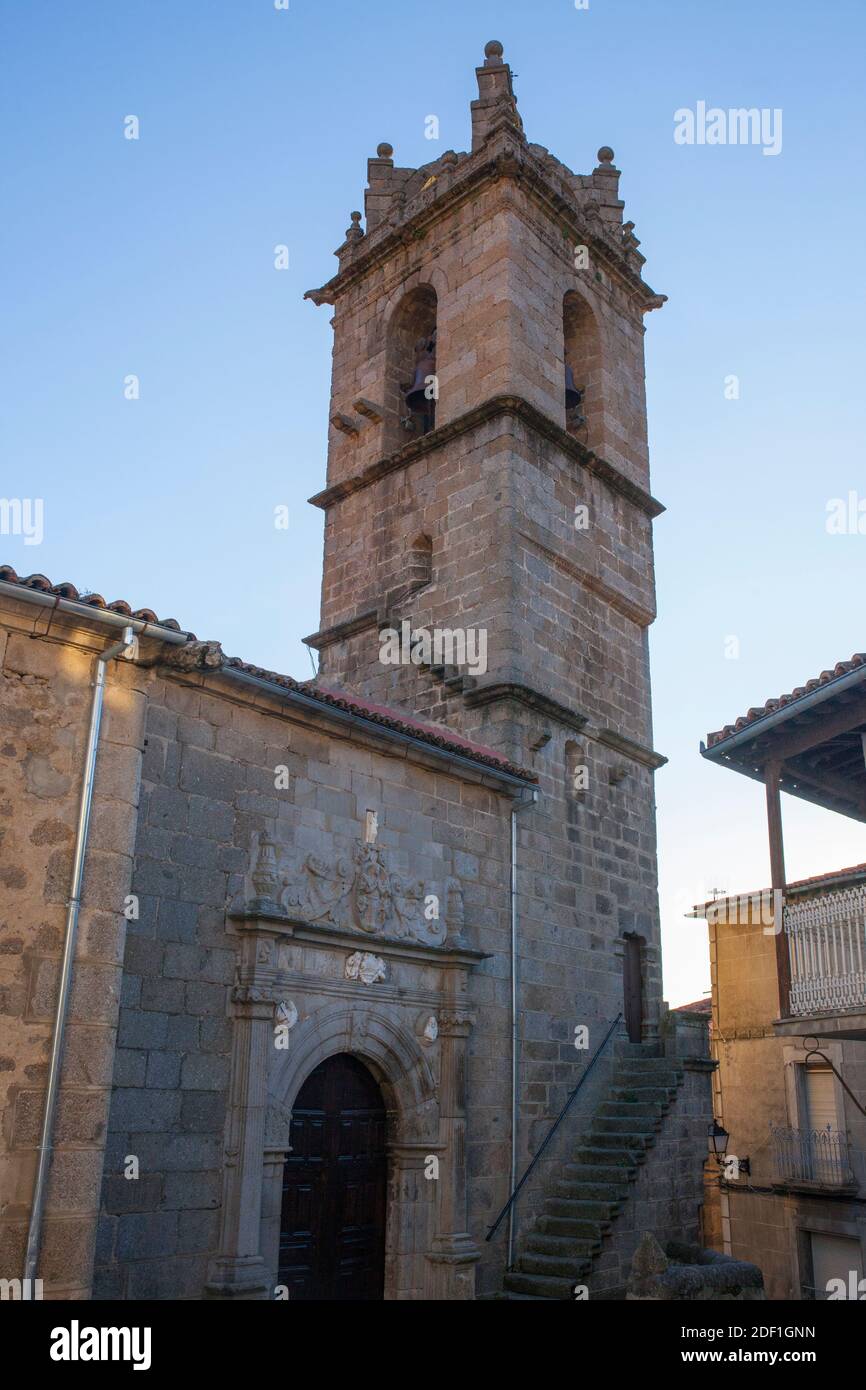 Chiesa di Santa Maria de la Asuncion di Banos de Montemayor, Valle Ambroz, Estremadura, Spagna Foto Stock