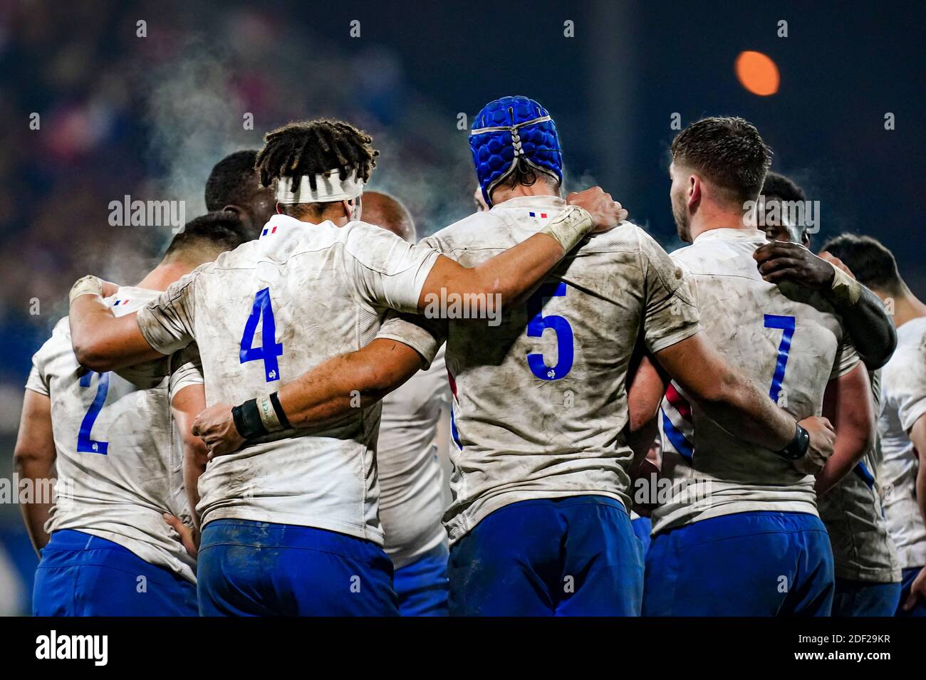 Squadra francese durante il torneo di rugby Under 20 delle sei Nazioni tra Francia U20 e Italia U20 allo stade Maurice David, ad Aix-en-Provence, il 7 febbraio 2020. Foto di Julien Poupart/ABACAPRESS.COM Foto Stock