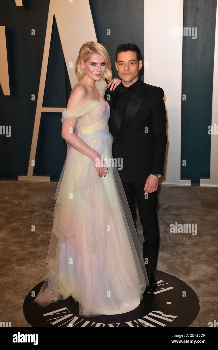 Lucy Boynton e rami Malek partecipano alla festa di Vanity Fair Oscar al  Wallis Annenberg Center for the Performing Arts il 09 febbraio 2020 a  Beverly Hills, Los Angeles, CA, USA, 9