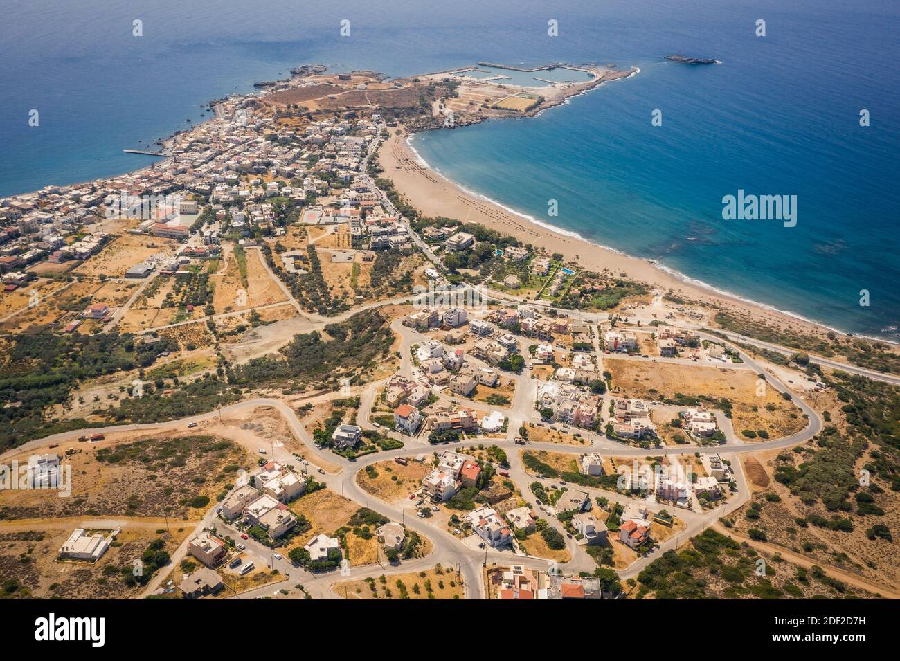 Città di Palaiochora dal Mar Libico in Chania unità regionale, Grecia Foto Stock