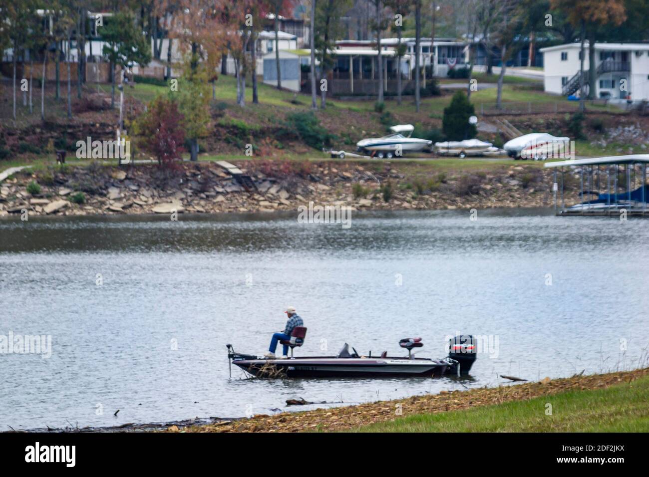 Alabama Cullman Smith Lago pesca barca pescatore, Foto Stock