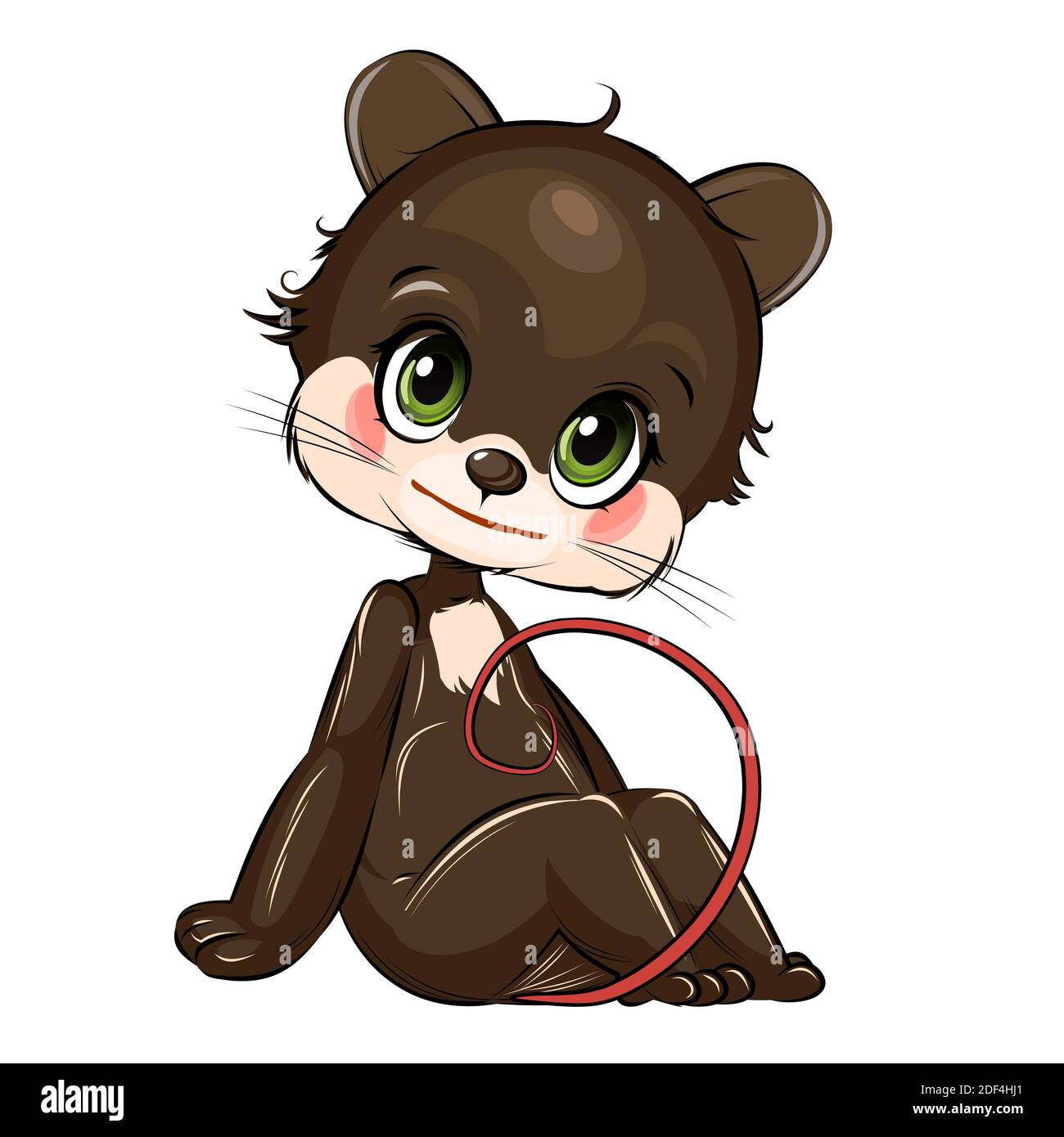 Un piccolo mouse. Simpatico animale divertente. Bambino. Stile cartone animato. Isolato su sfondo bianco. Foto Stock