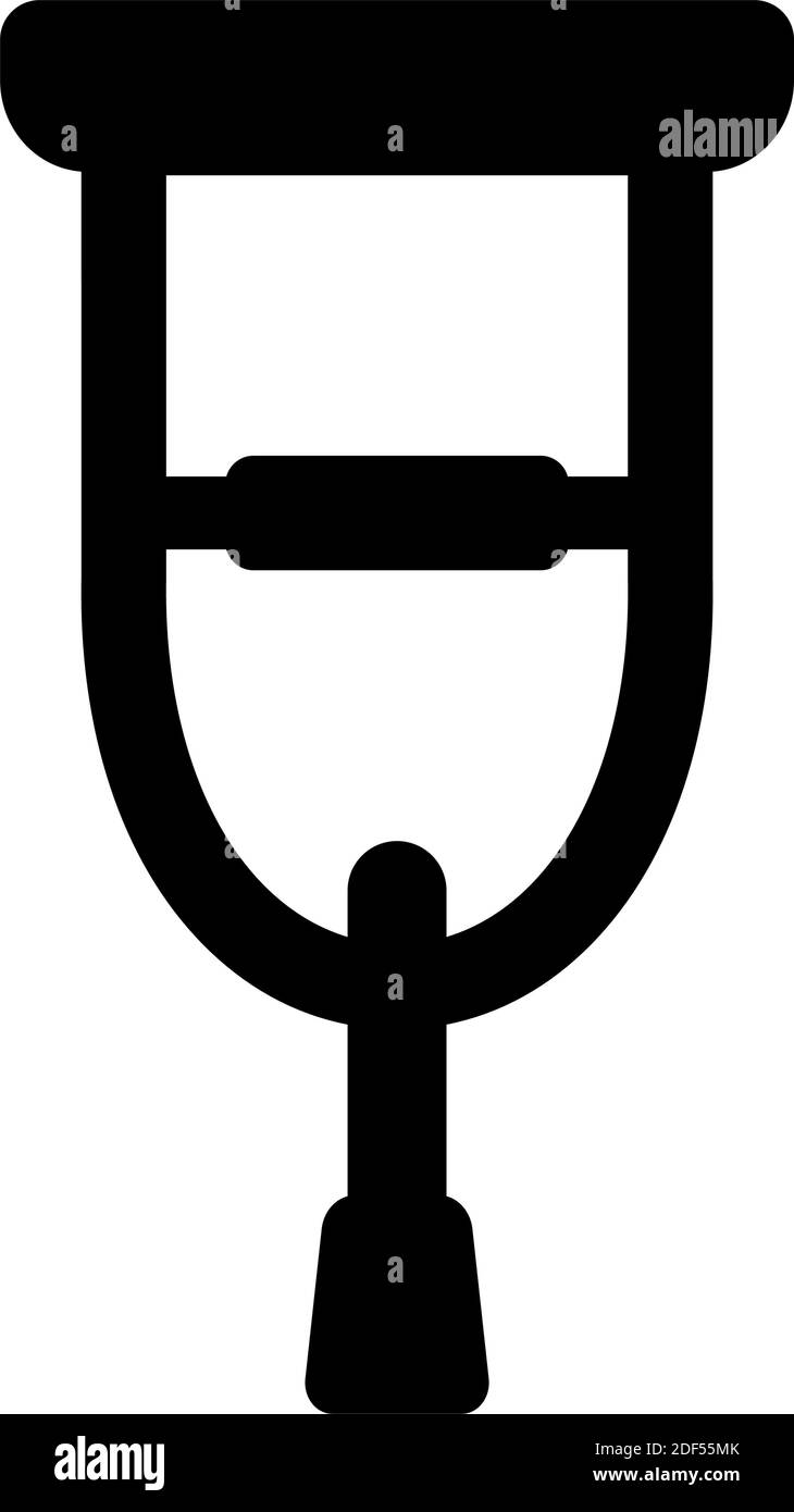 Illustrazione dell'icona del vettore di crutch (lesione, ospedale, handicap) Illustrazione Vettoriale