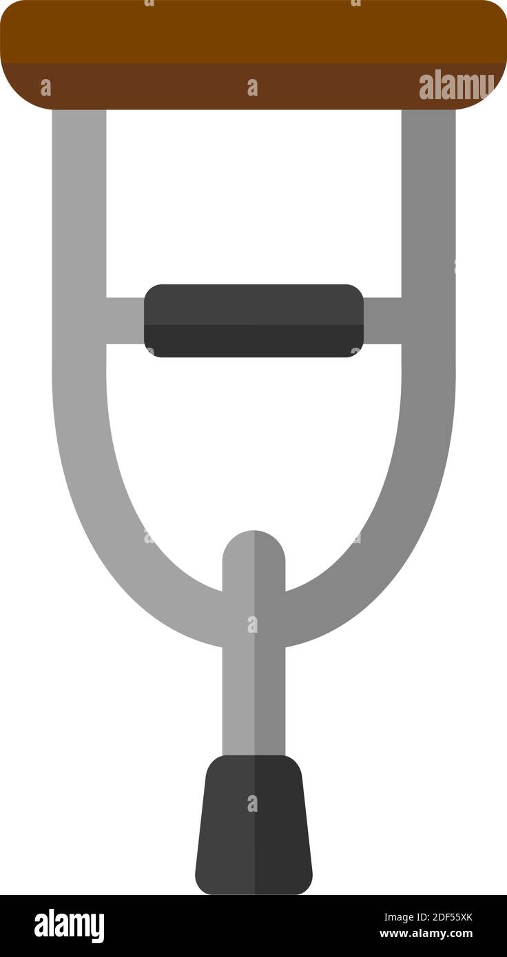 Illustrazione dell'icona del vettore di crutch (lesione, ospedale, handicap) Illustrazione Vettoriale
