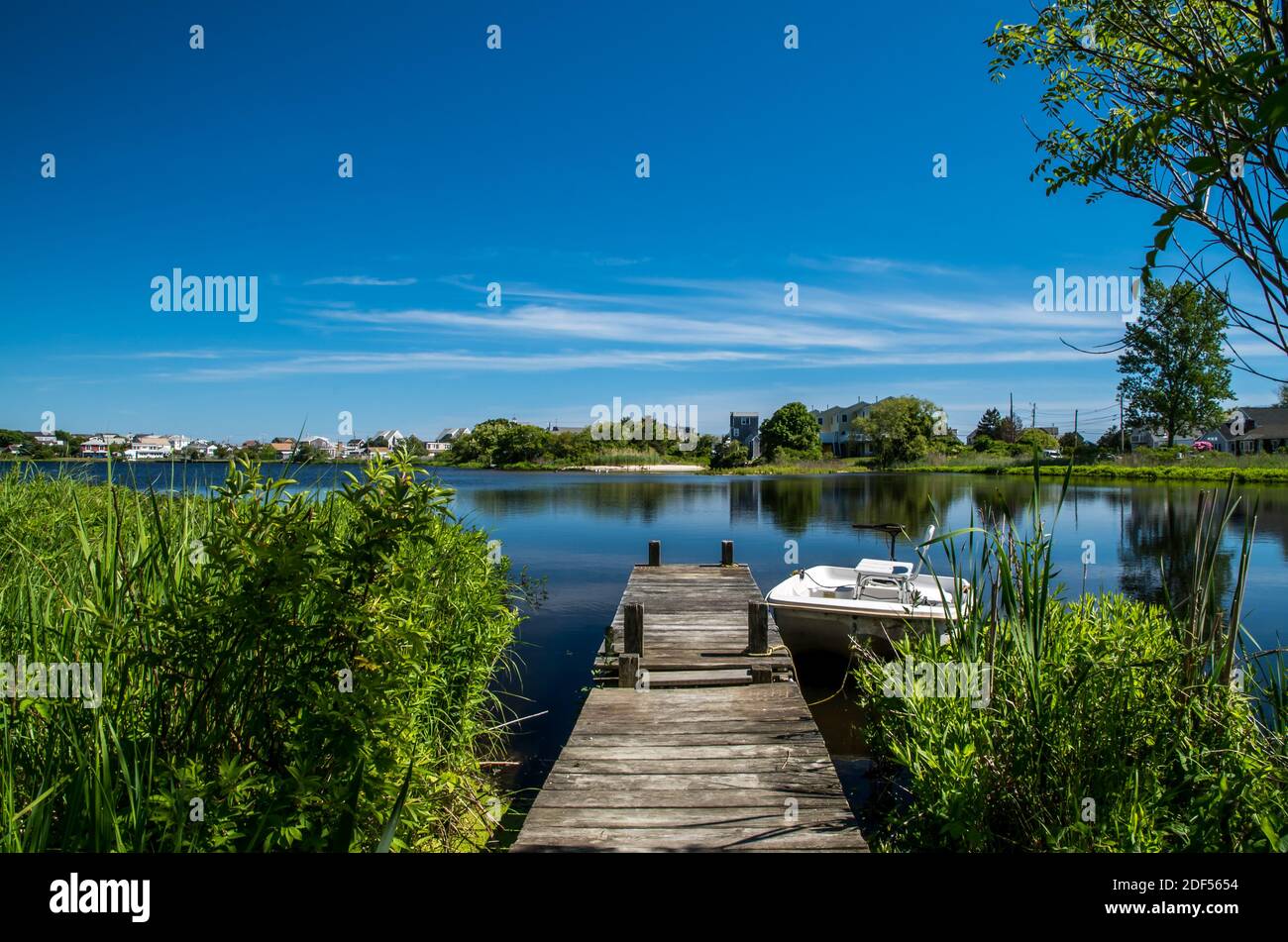 Bartlett Pond di White Horse Beach, Plymouth, Massachusetts, Stati Uniti Foto Stock