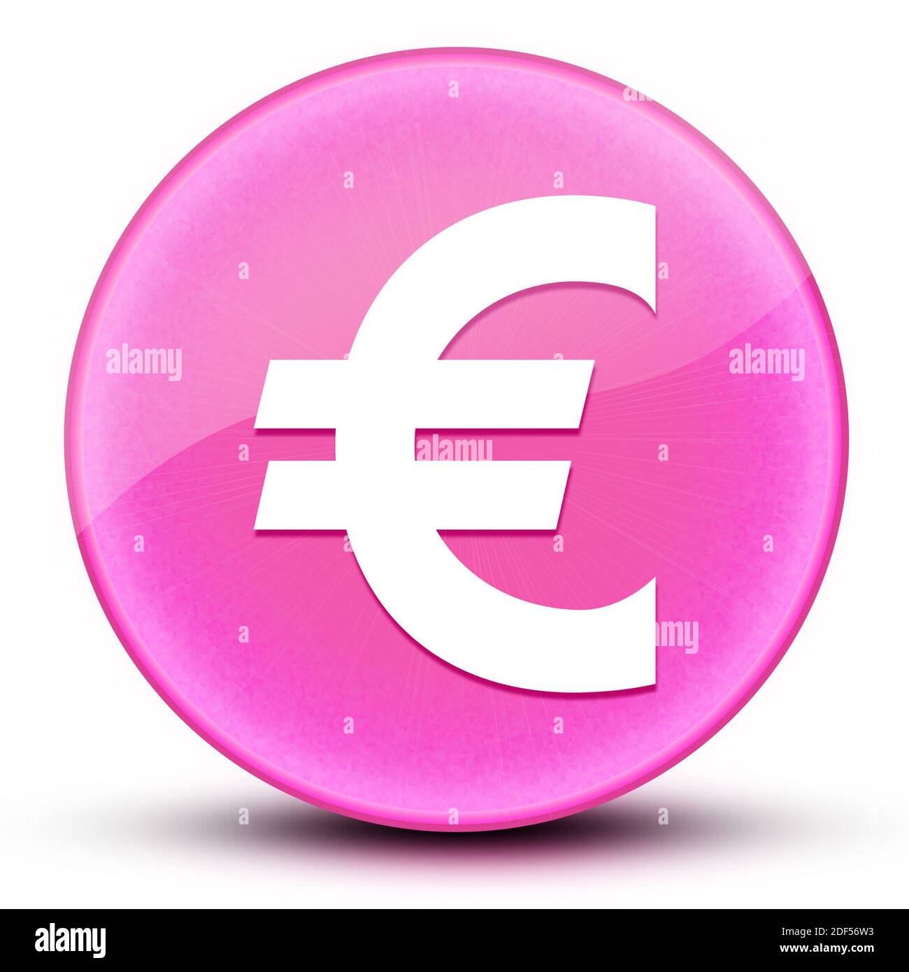 Euro segno eyeball lucido elegante rosa pulsante rotondo illustrazione astratta Foto Stock