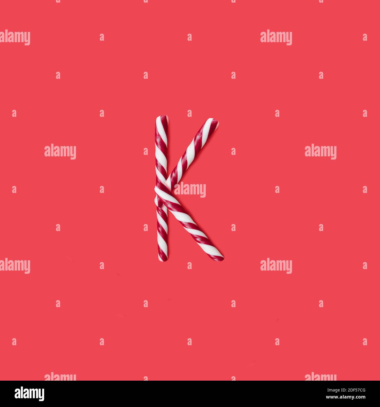 Caps caramella e zucchero font. Lettera K Foto Stock