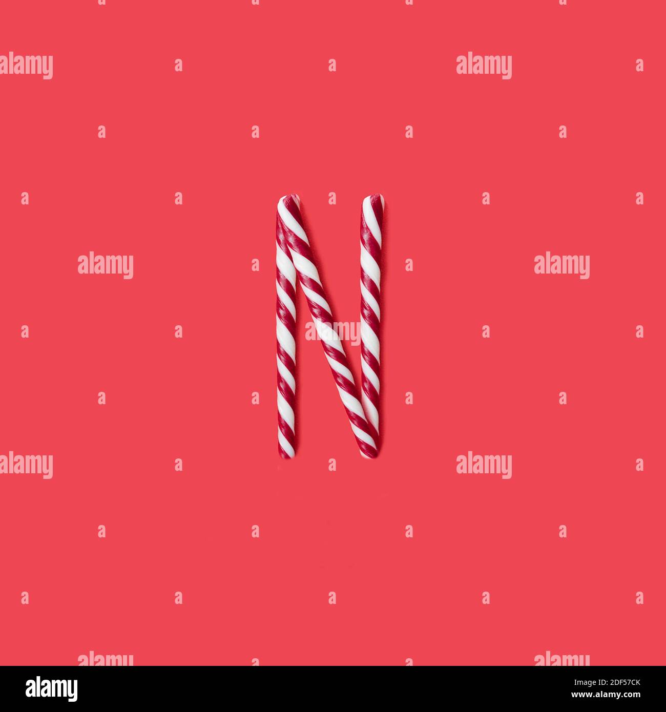 Caps caramella e zucchero font. Lettera N Foto Stock