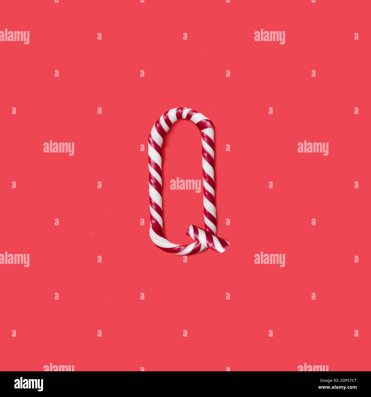 Caps caramella e zucchero font. Lettera Q Foto Stock