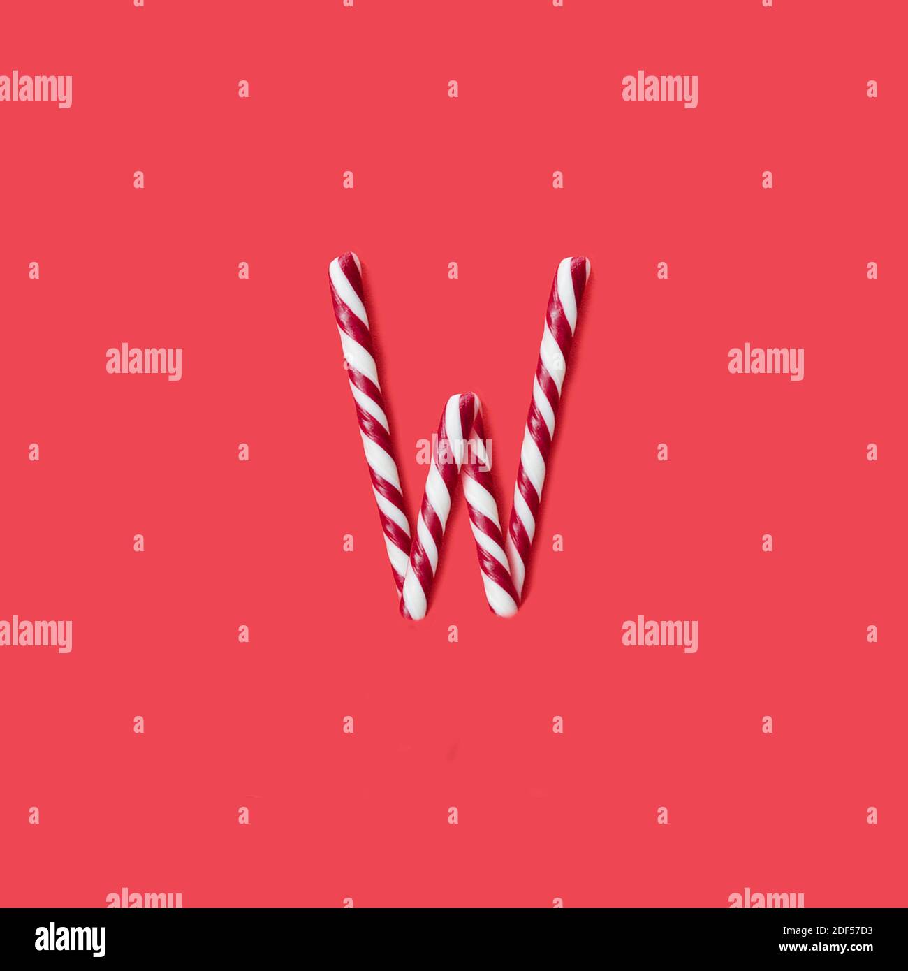 Caps caramella e zucchero font. Lettera W Foto Stock