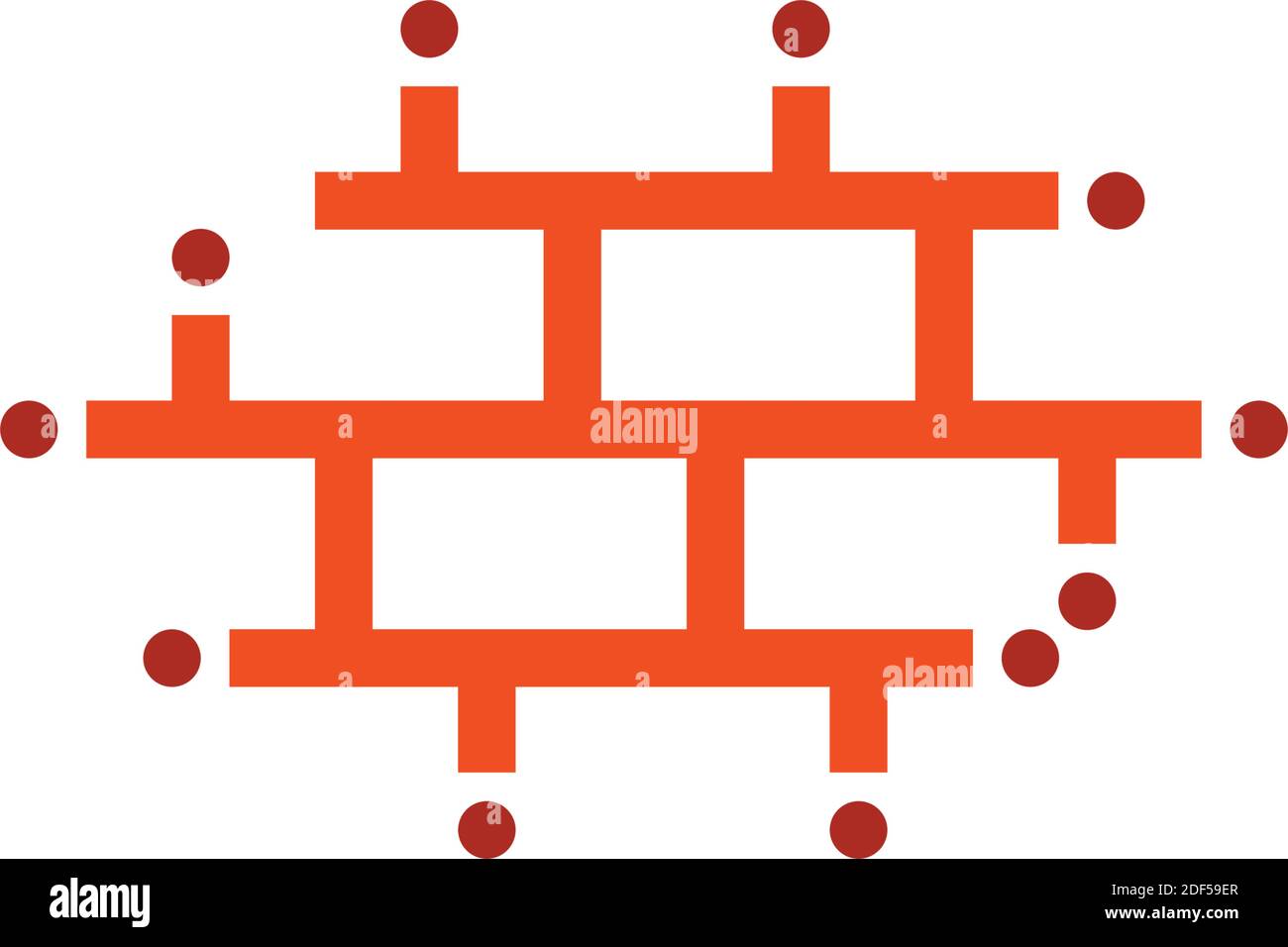 icona simbolo di mattone della parete di costruzione vettore Illustrazione Vettoriale