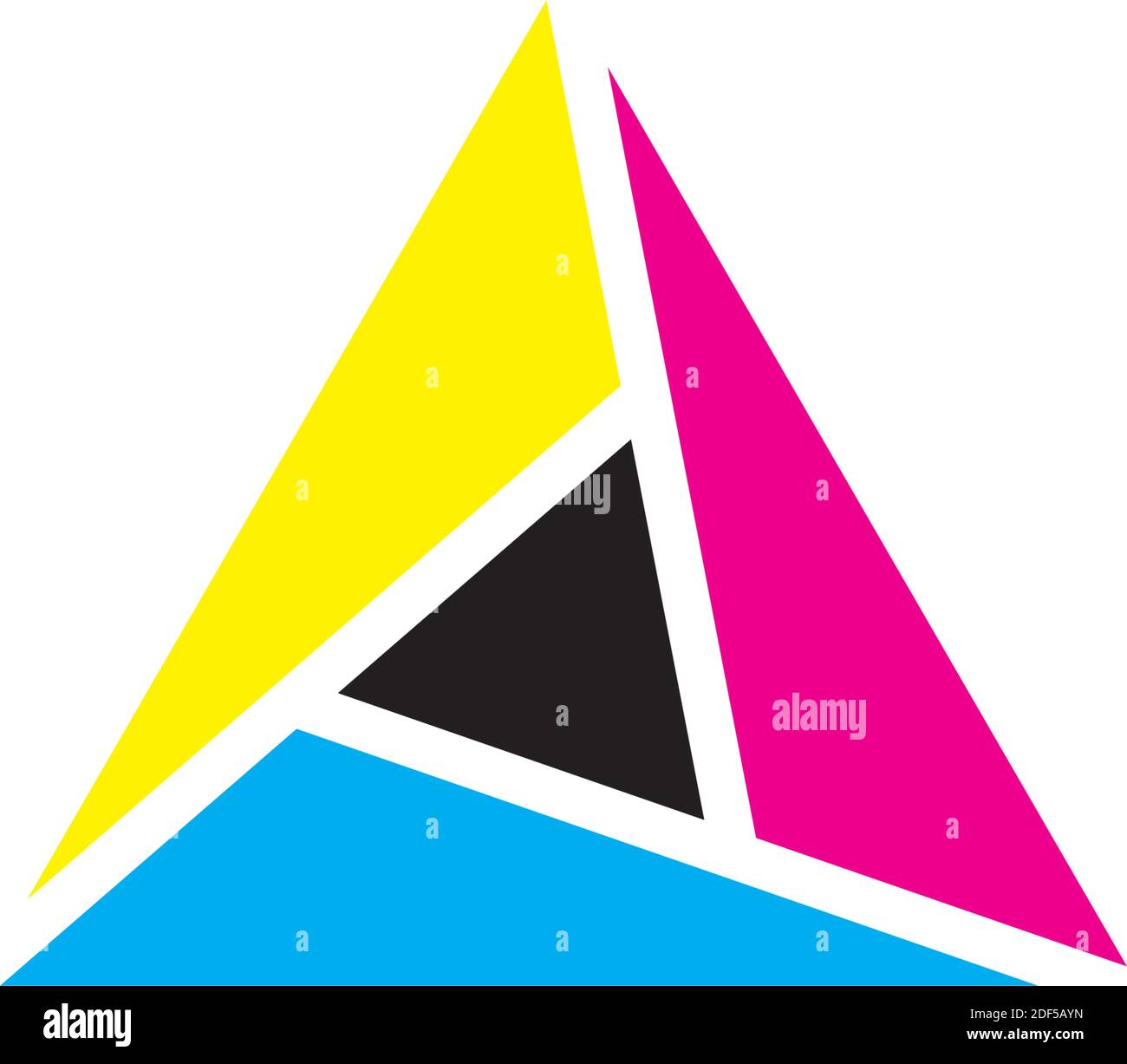 logo aziendale geometrico a forma di icona colorata triangolare Illustrazione Vettoriale