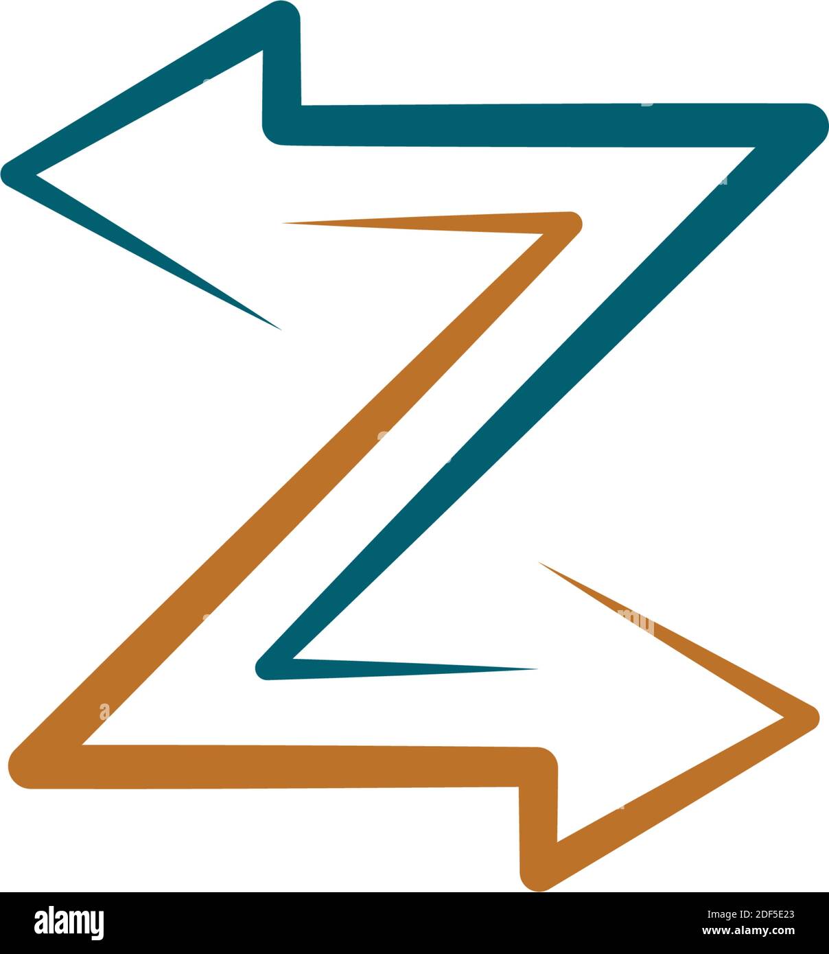 logo lettera z con simbolo a forma di frecce Illustrazione Vettoriale