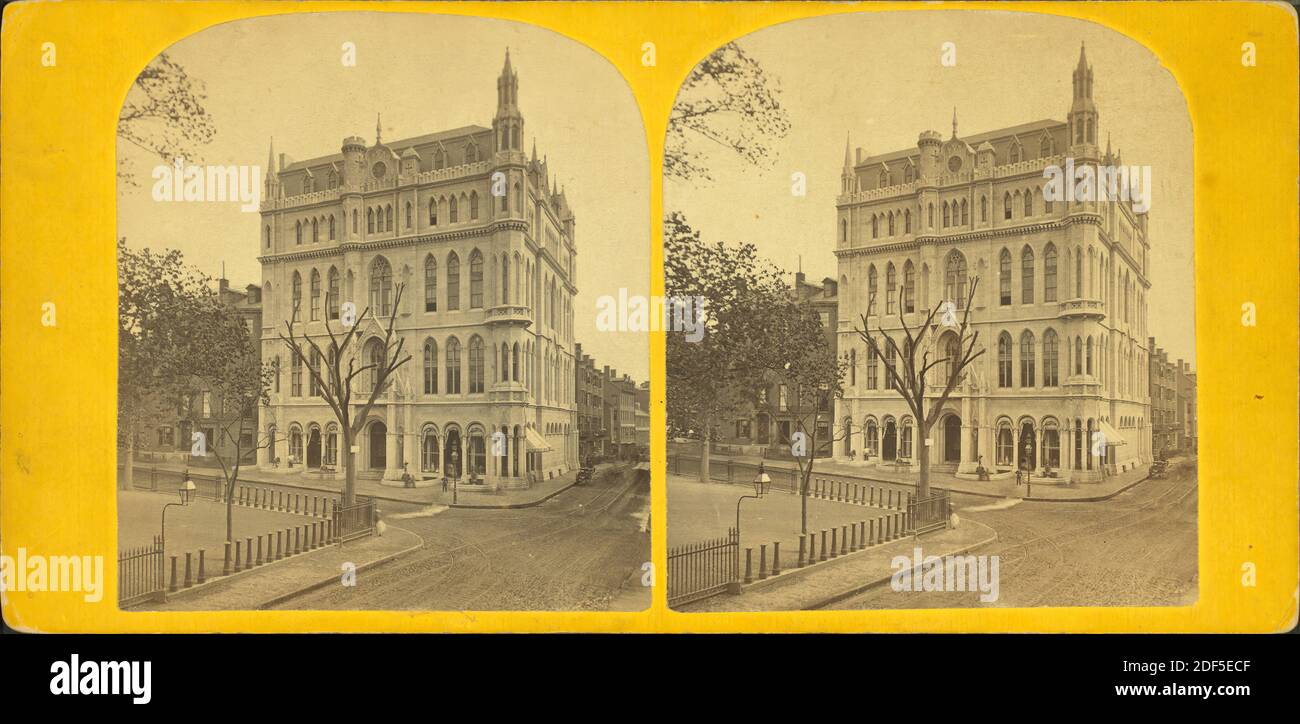 Sala Masonic., immagine, Stereografi, 1850 - 1930 Foto Stock