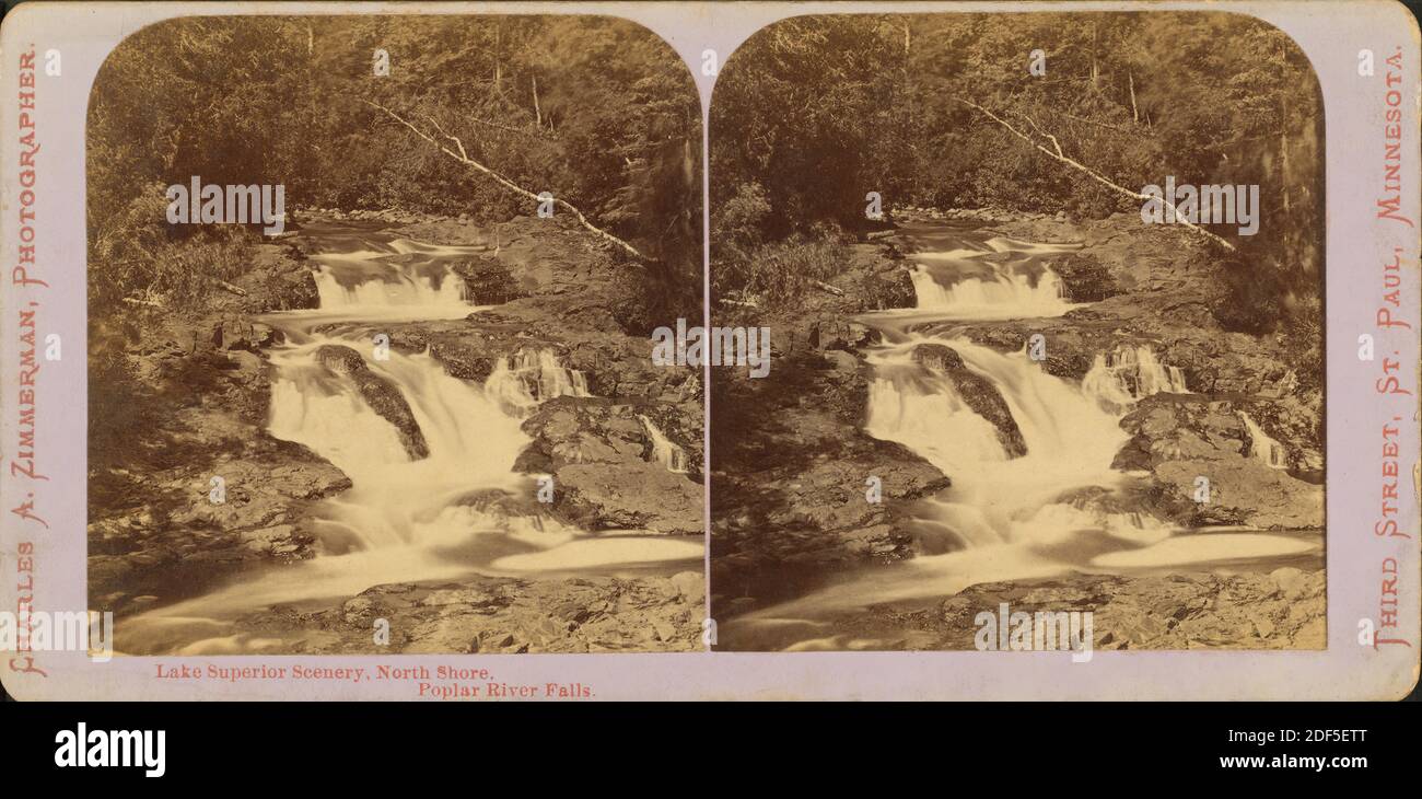 Cascate di Poplar River, immagine, Stereographs, Zimmerman, Charles A. (1844-1909 Foto Stock
