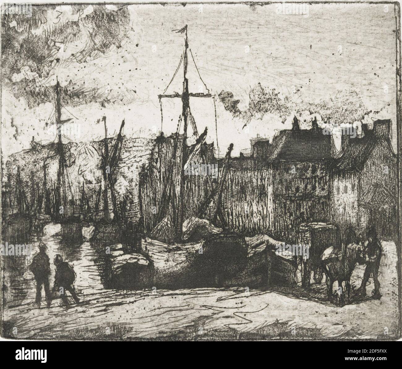 Port de Rouen., fermo immagine, stampe, 1885 Foto Stock