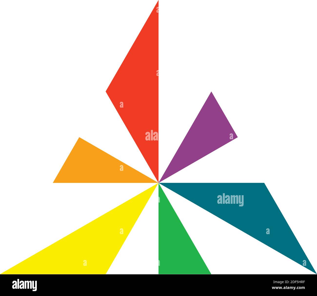 icona colorata del logo astratto del triangolo geometrico Illustrazione Vettoriale