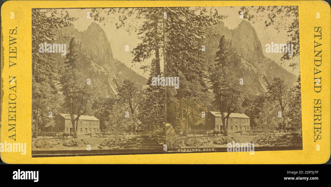 Sentinel Rock., immagine, Stereographs, 1850 - 1930 Foto Stock